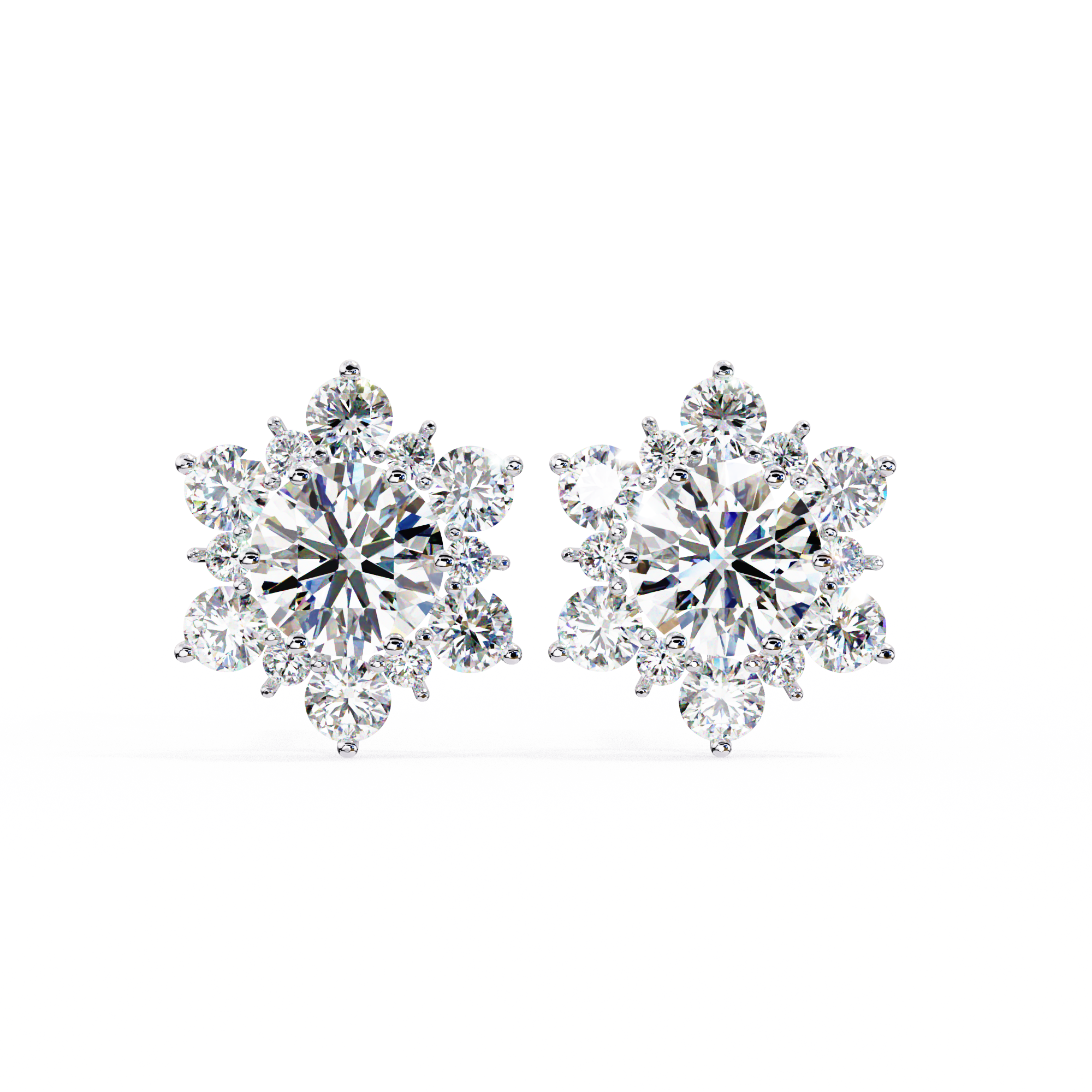Fleur Diamond Stud Earrings