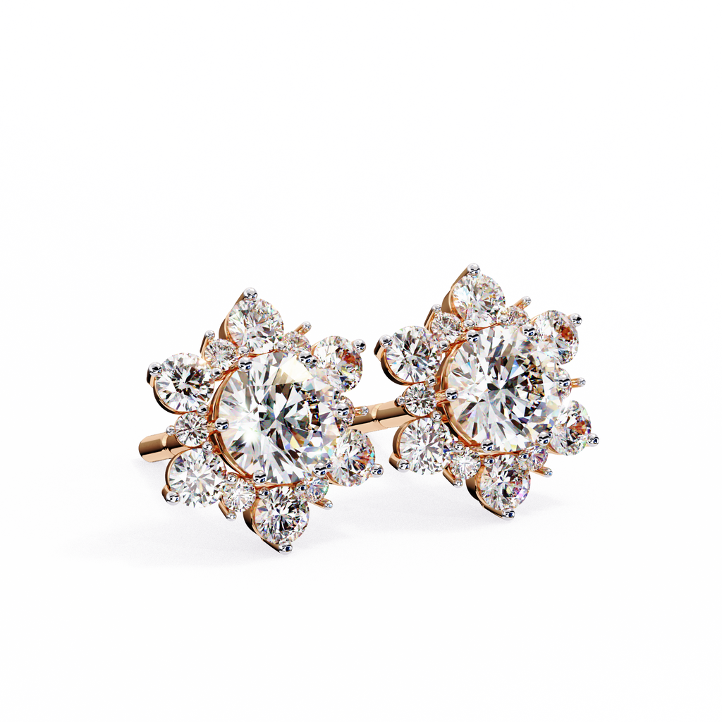 Fleur Diamond Stud Earrings