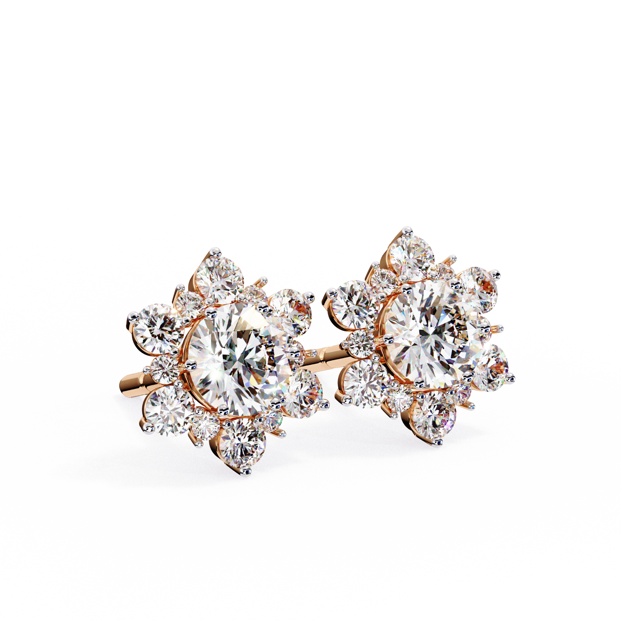 Fleur Diamond Stud Earrings