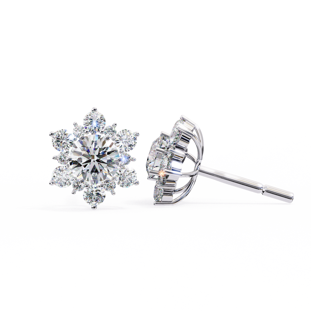 Fleur Diamond Stud Earrings