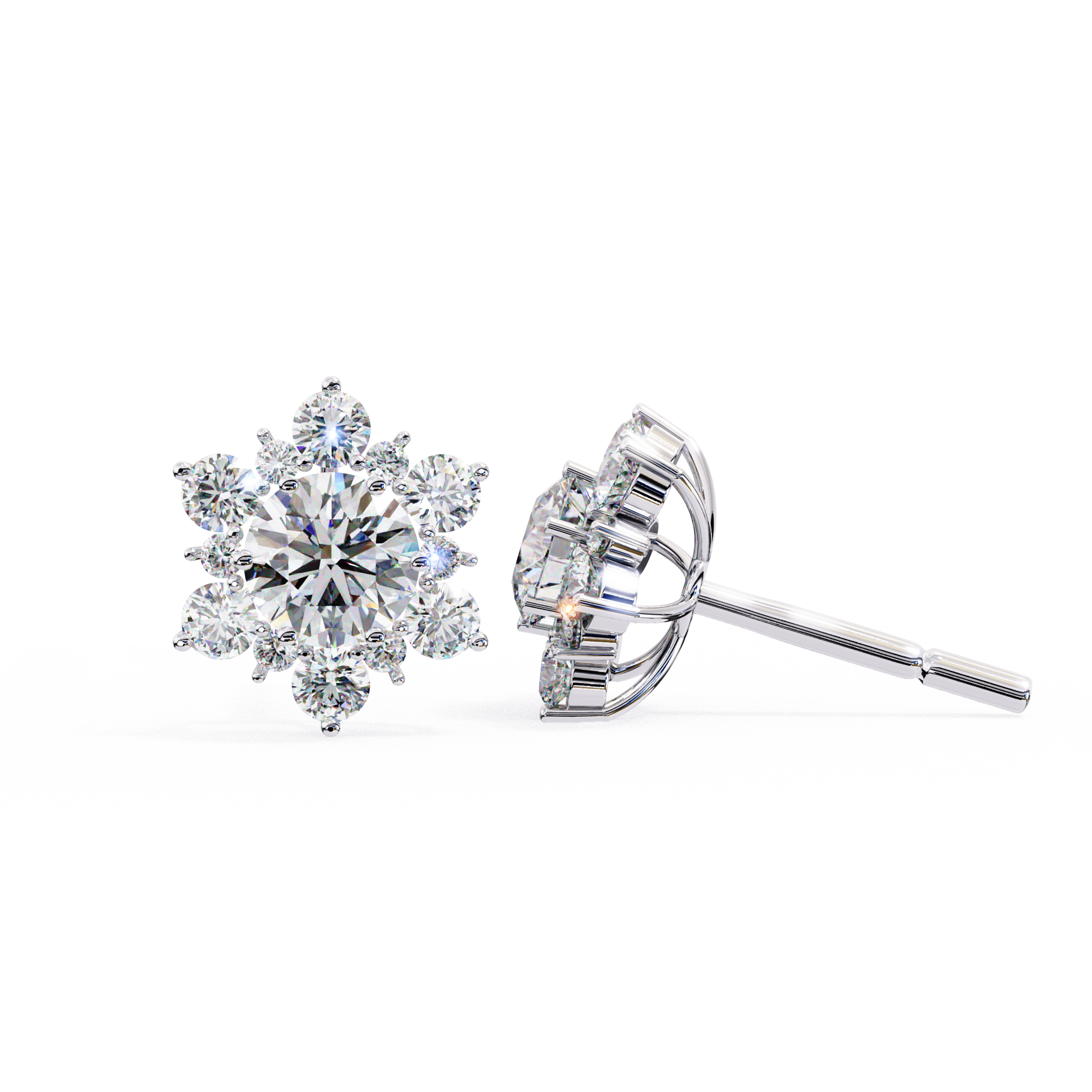 Fleur Diamond Stud Earrings