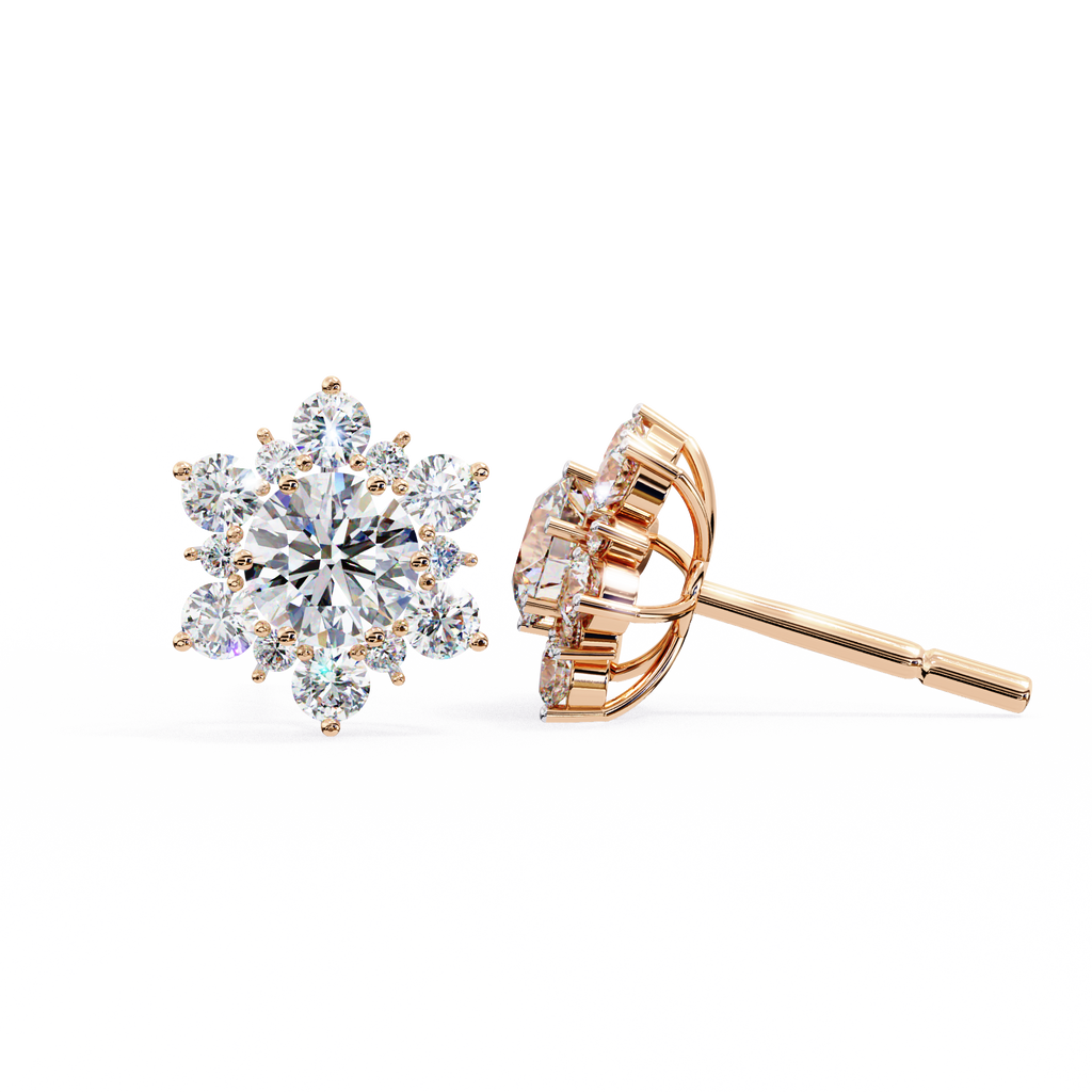 Fleur Diamond Stud Earrings