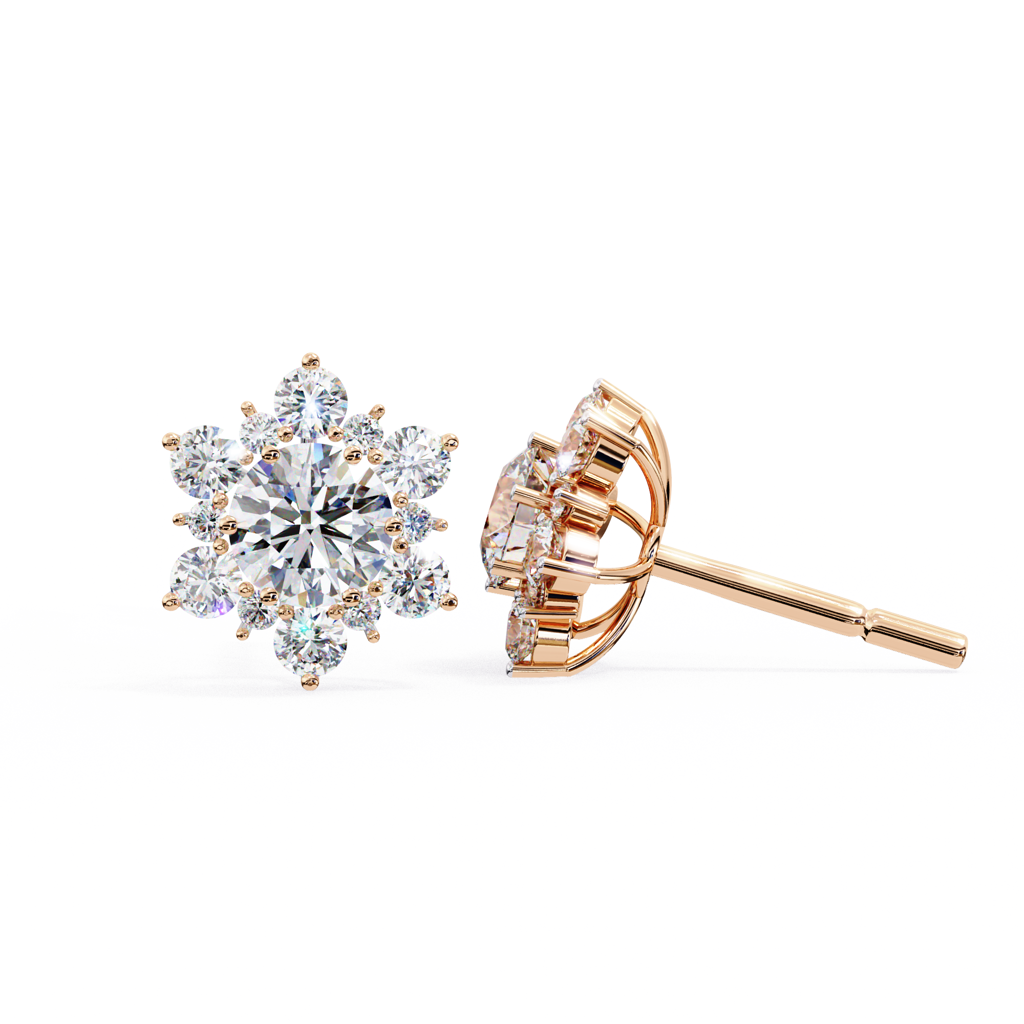 Fleur Diamond Stud Earrings