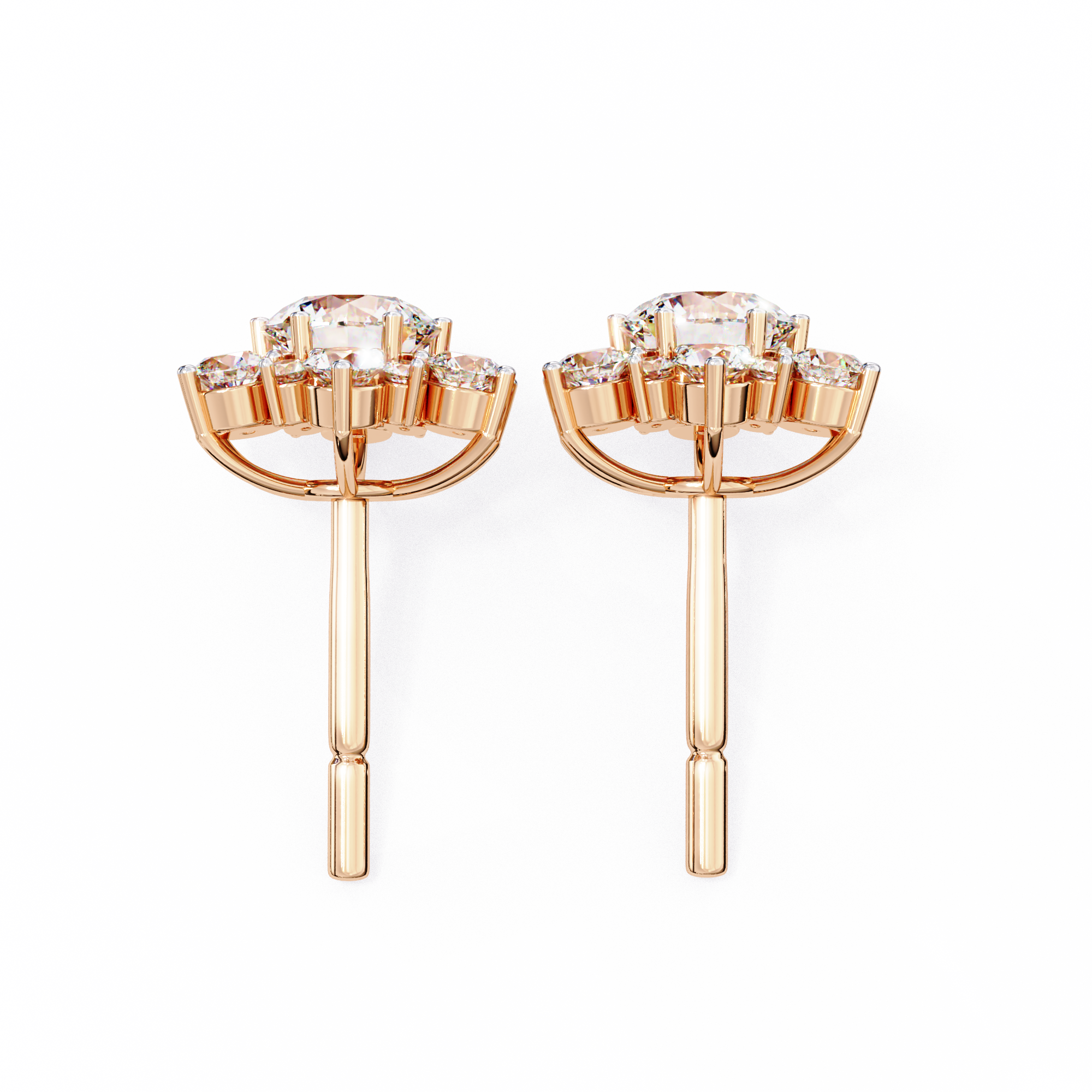Fleur Diamond Stud Earrings