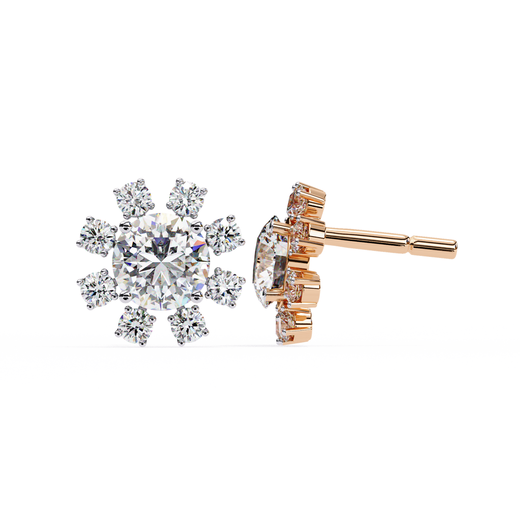 Éclat Fleur Diamond Stud Earrings