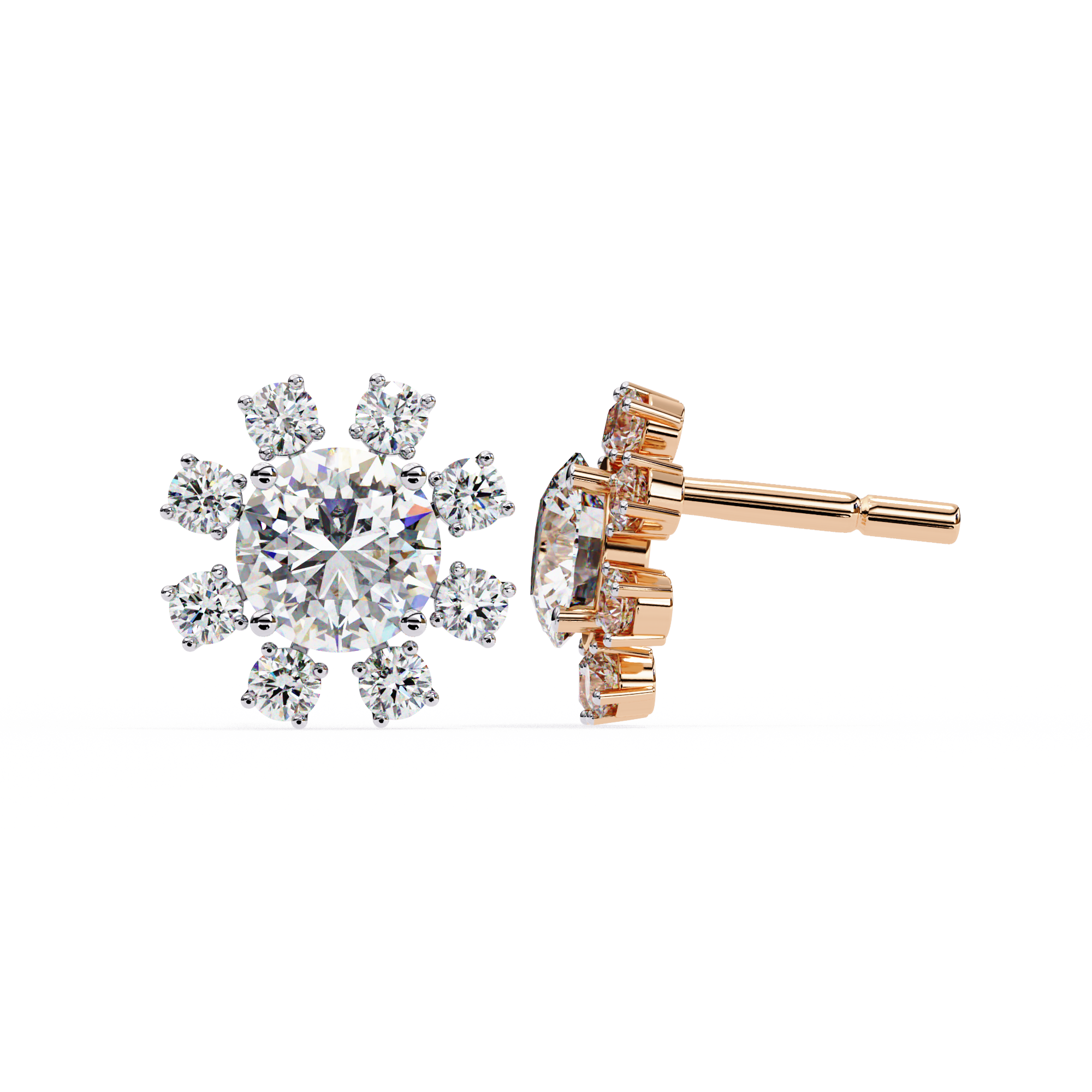 Éclat Fleur Diamond Stud Earrings