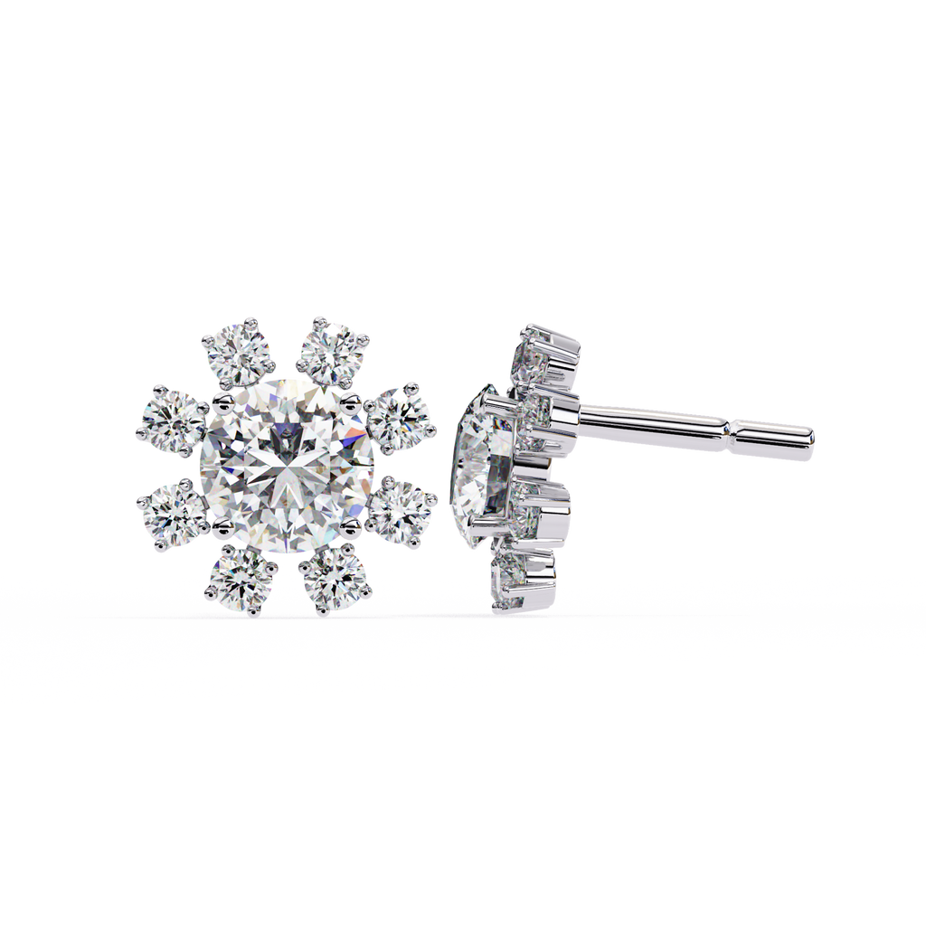 Éclat Fleur Diamond Stud Earrings