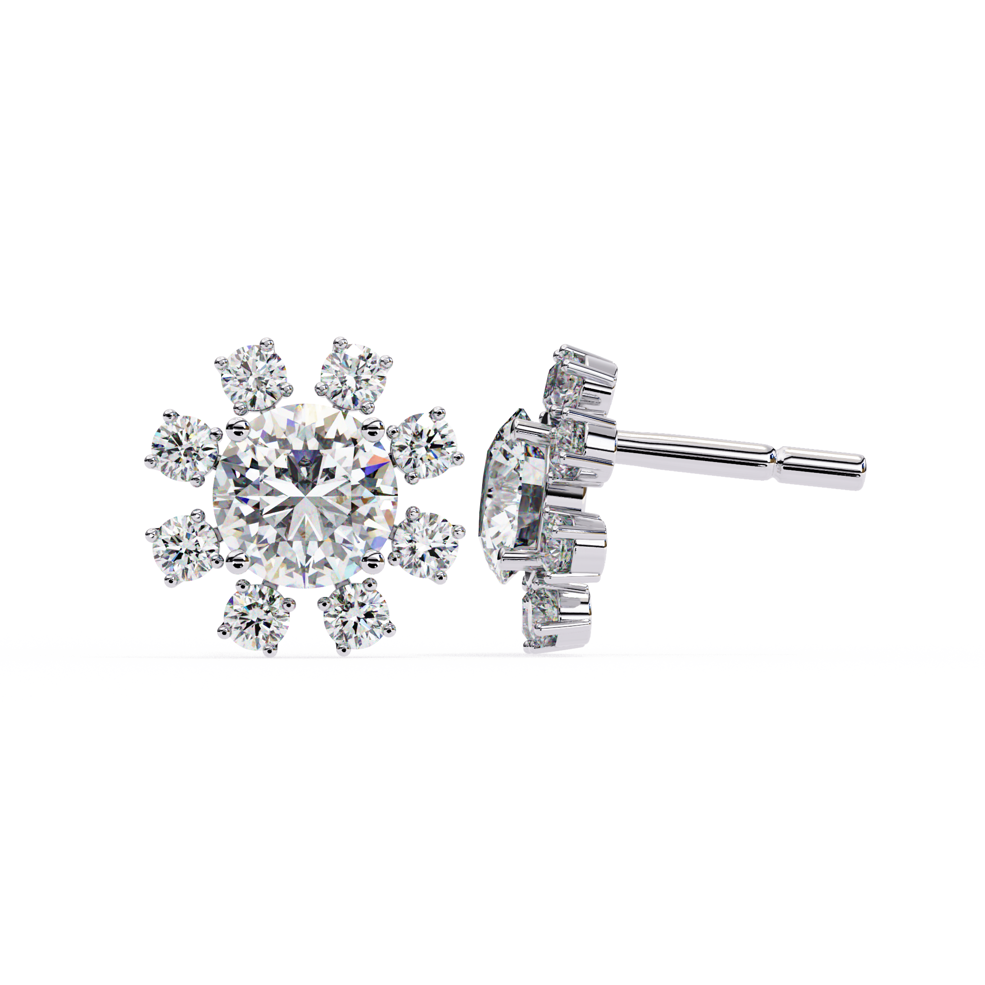 Éclat Fleur Diamond Stud Earrings