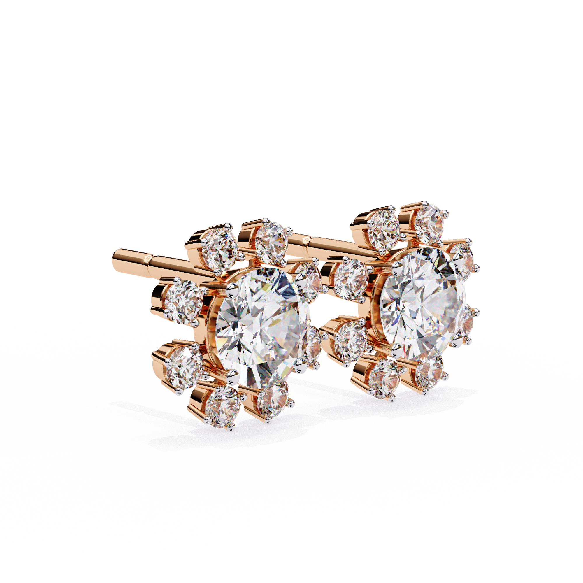 Éclat Fleur Diamond Stud Earrings