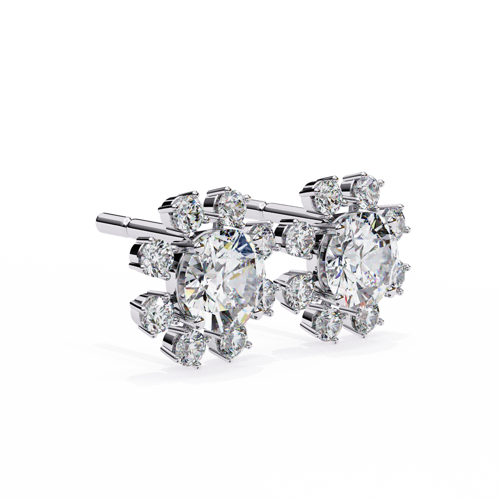 Éclat Fleur Diamond Stud Earrings