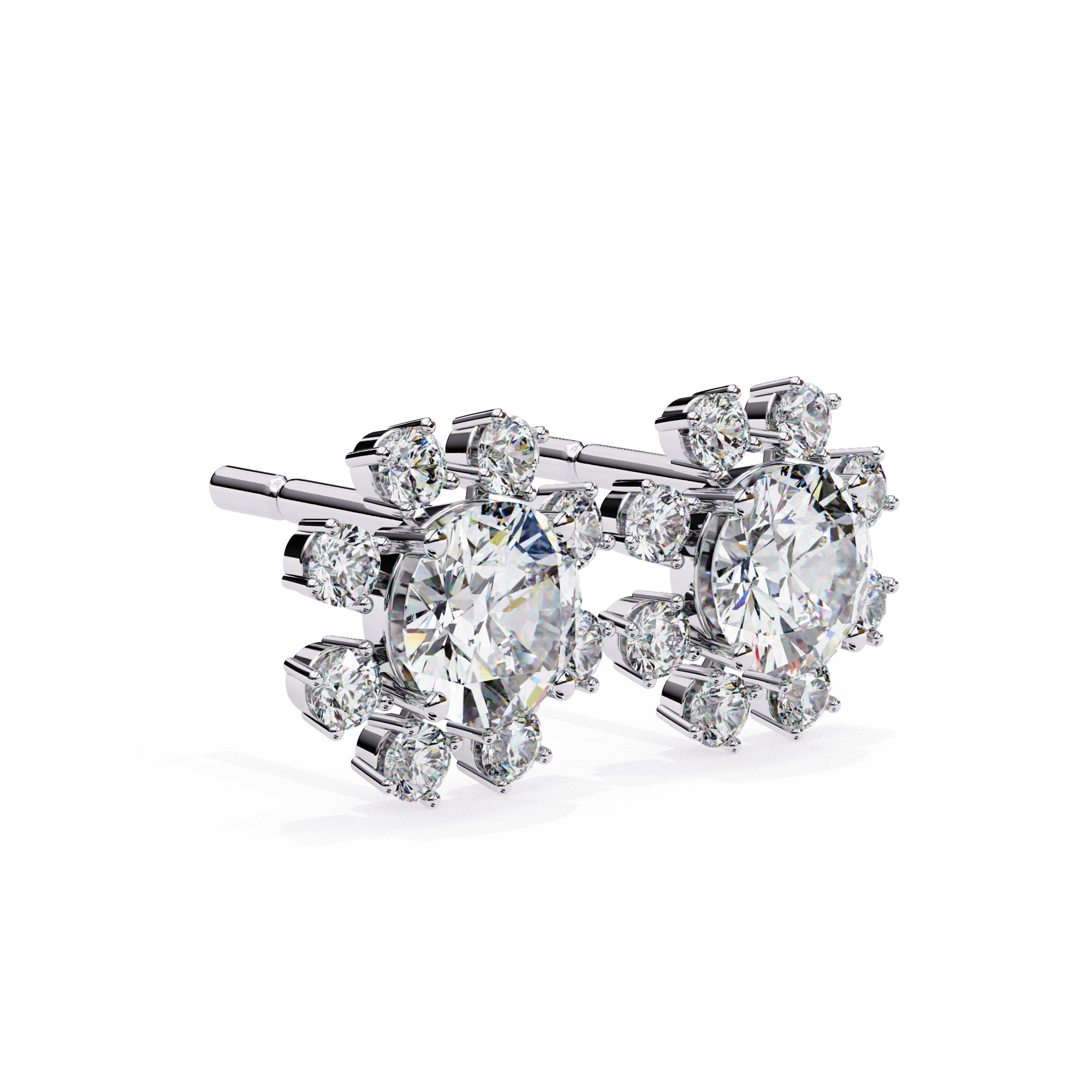 Éclat Fleur Diamond Stud Earrings