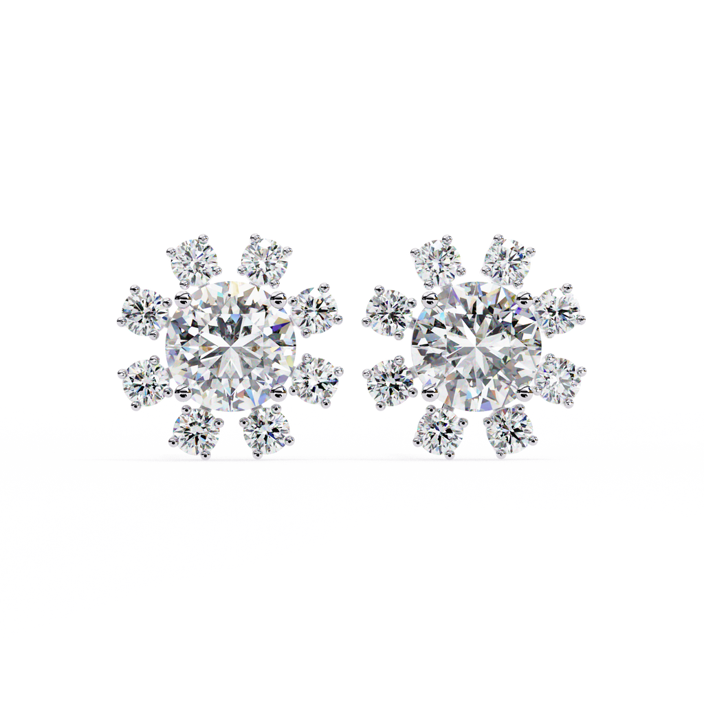 Éclat Fleur Diamond Stud Earrings