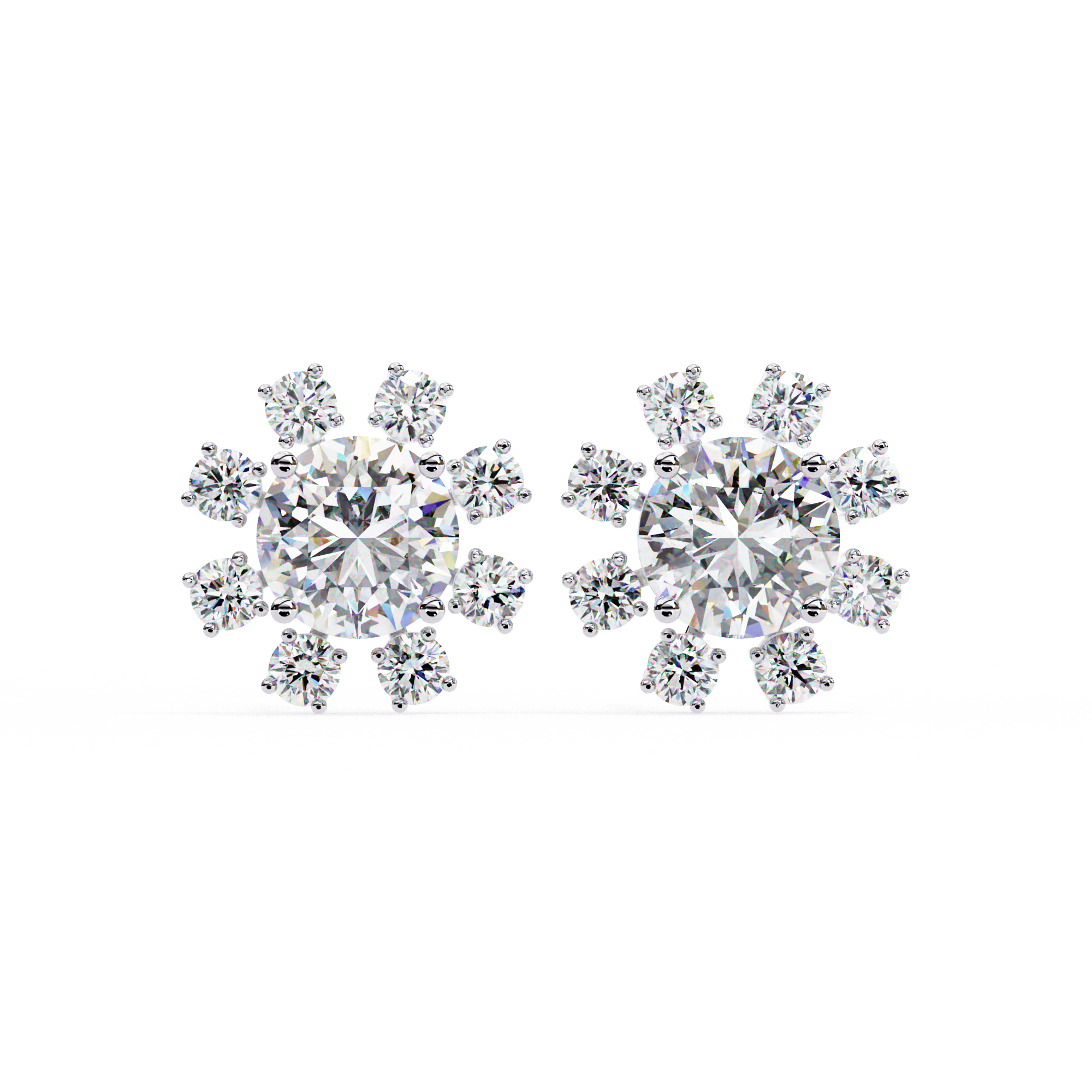 Éclat Fleur Diamond Stud Earrings
