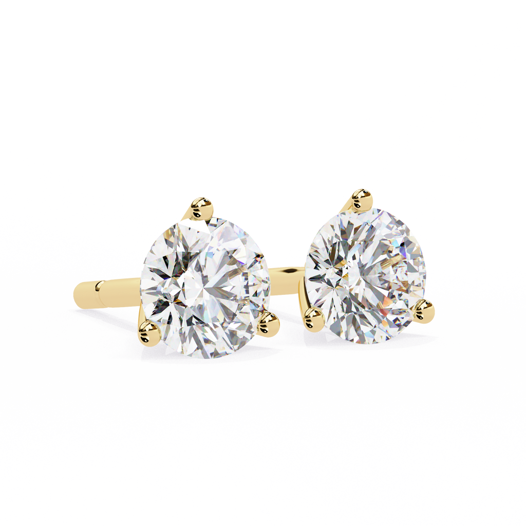 Round brilliant-cut earrings