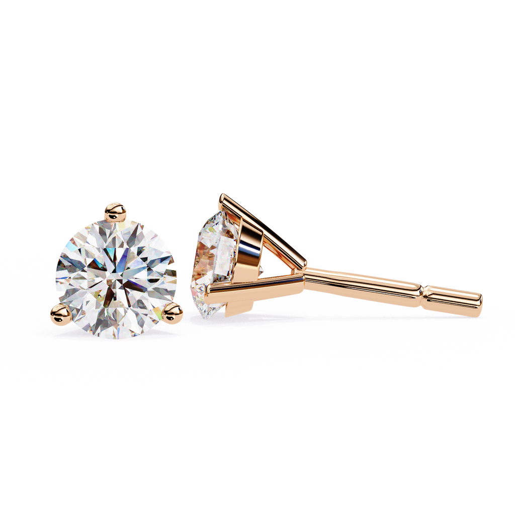 Round brilliant-cut earrings