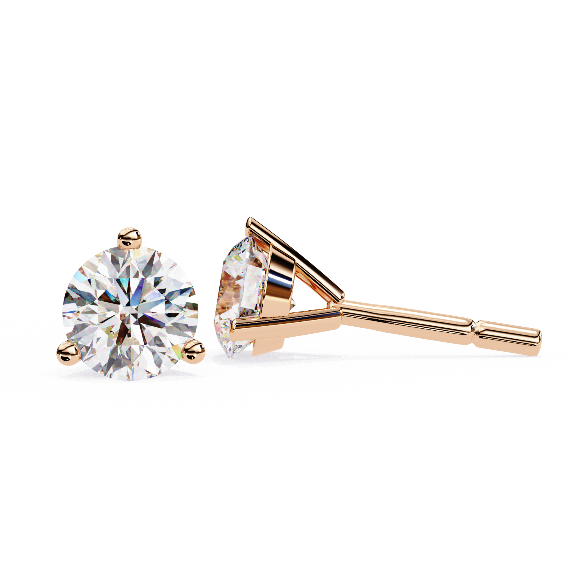 Round brilliant-cut earrings