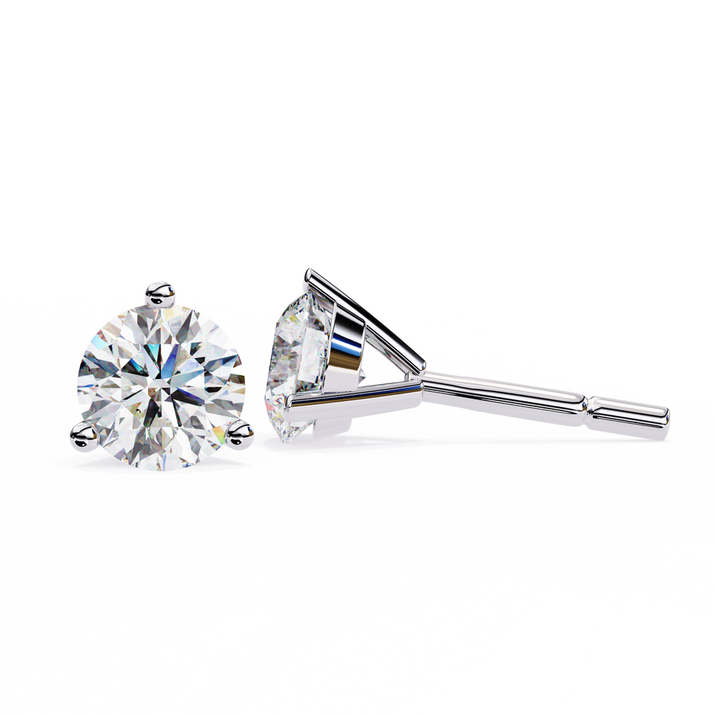 Round brilliant-cut earrings