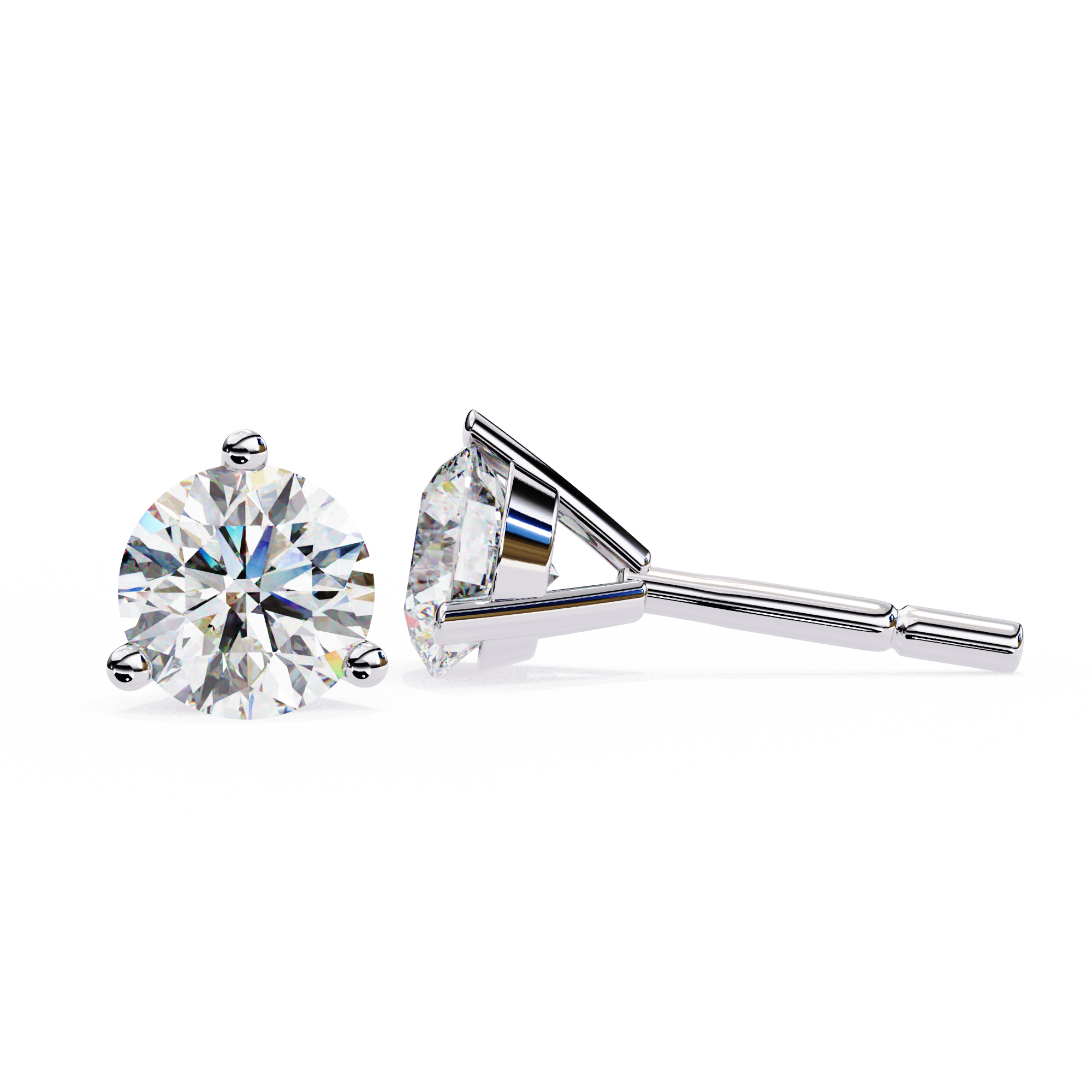 Round brilliant-cut earrings