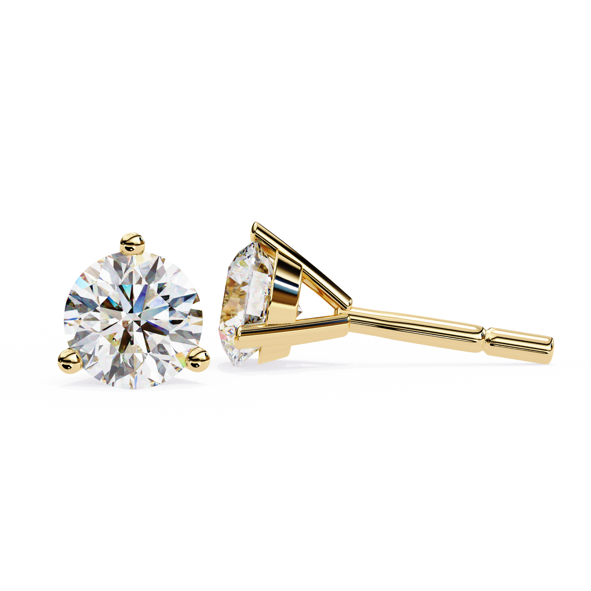 Round brilliant-cut earrings