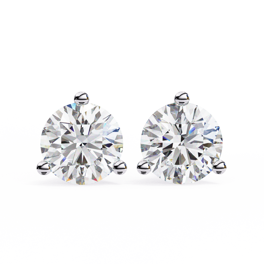Round brilliant-cut earrings