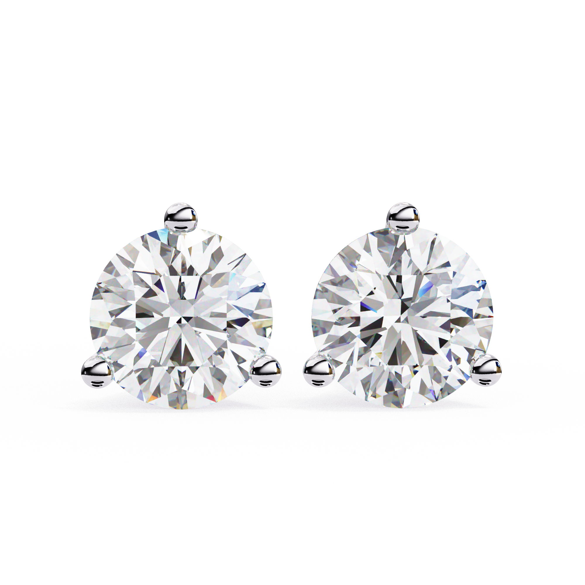 Round brilliant-cut earrings