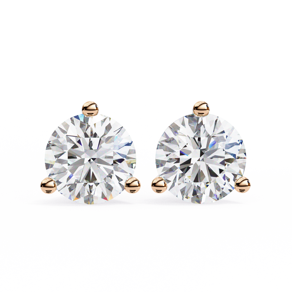 Round brilliant-cut earrings