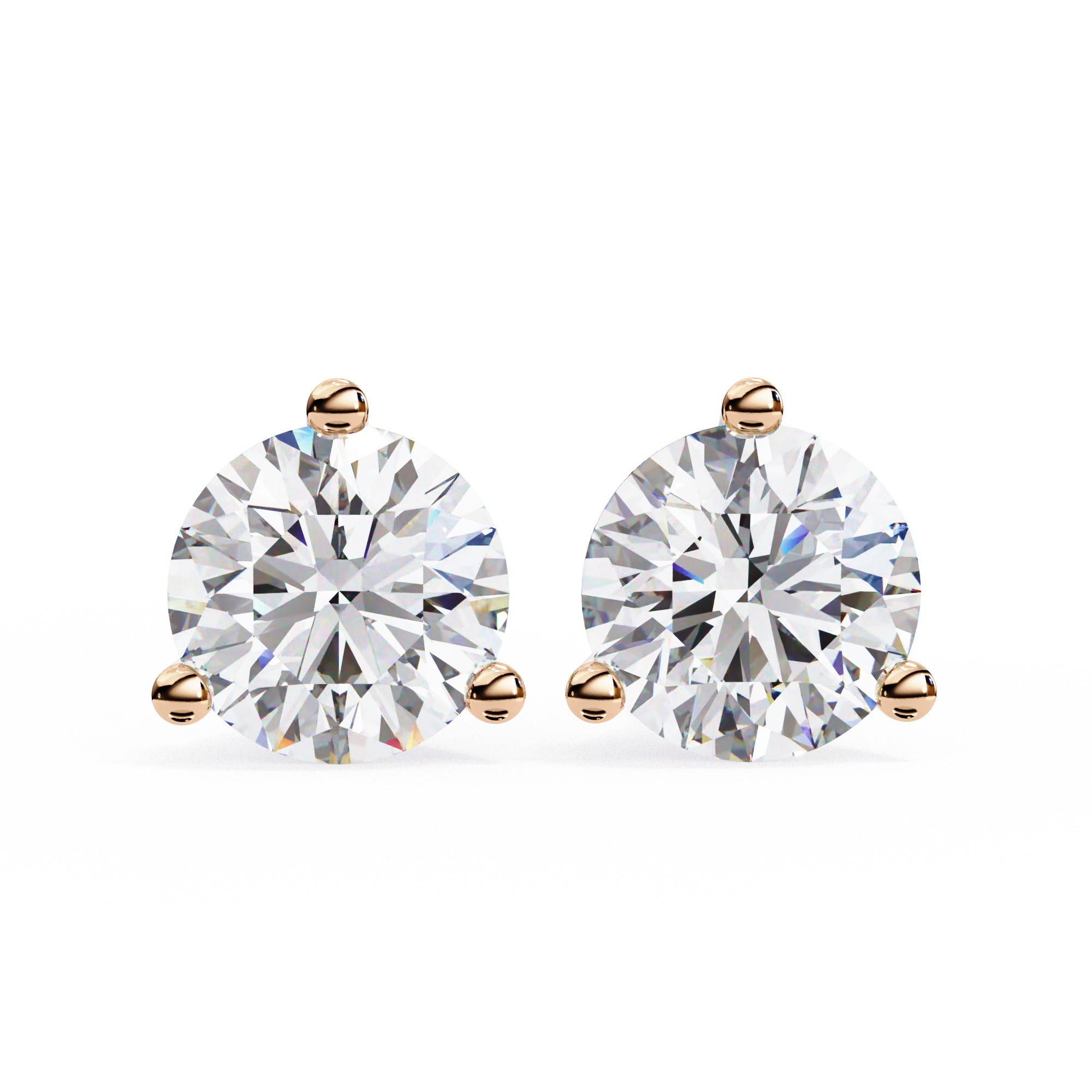 Round brilliant-cut earrings