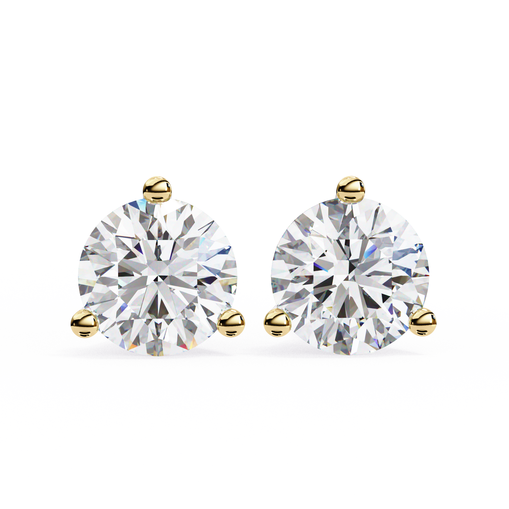 Round brilliant-cut earrings