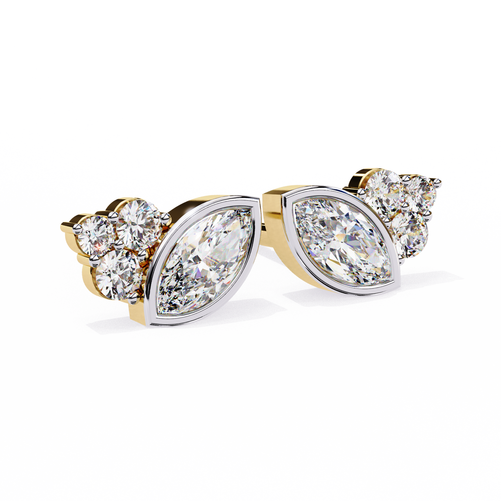 Marquise Bloom Diamond Stud Earrings