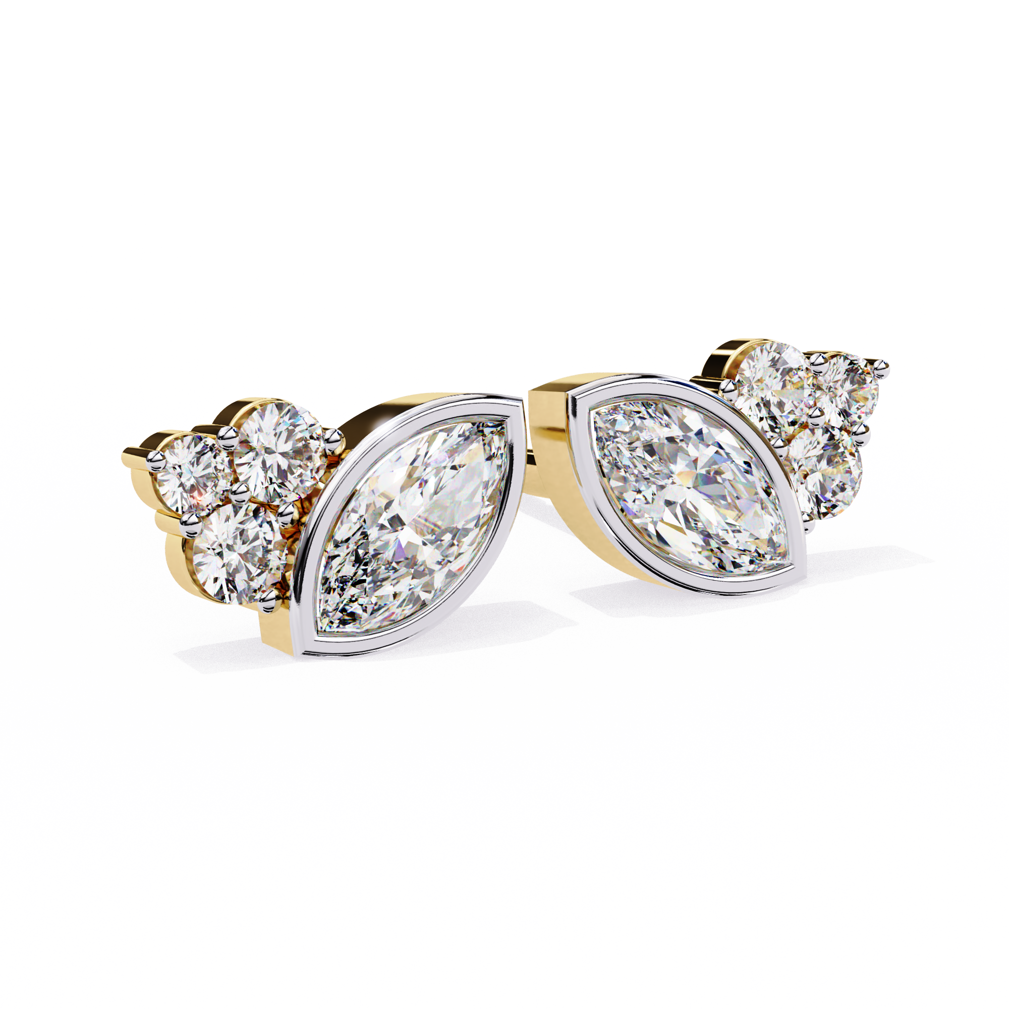 Marquise Bloom Diamond Stud Earrings
