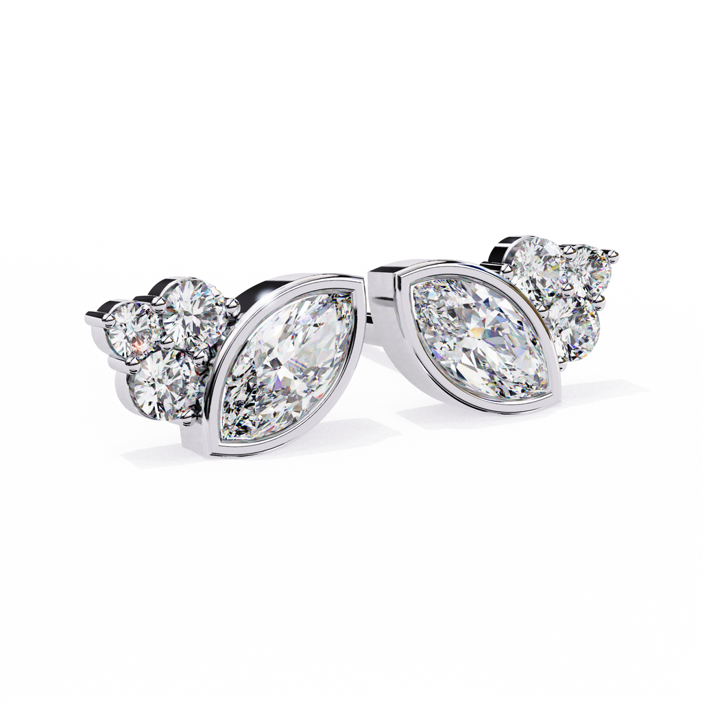 Marquise Bloom Diamond Stud Earrings