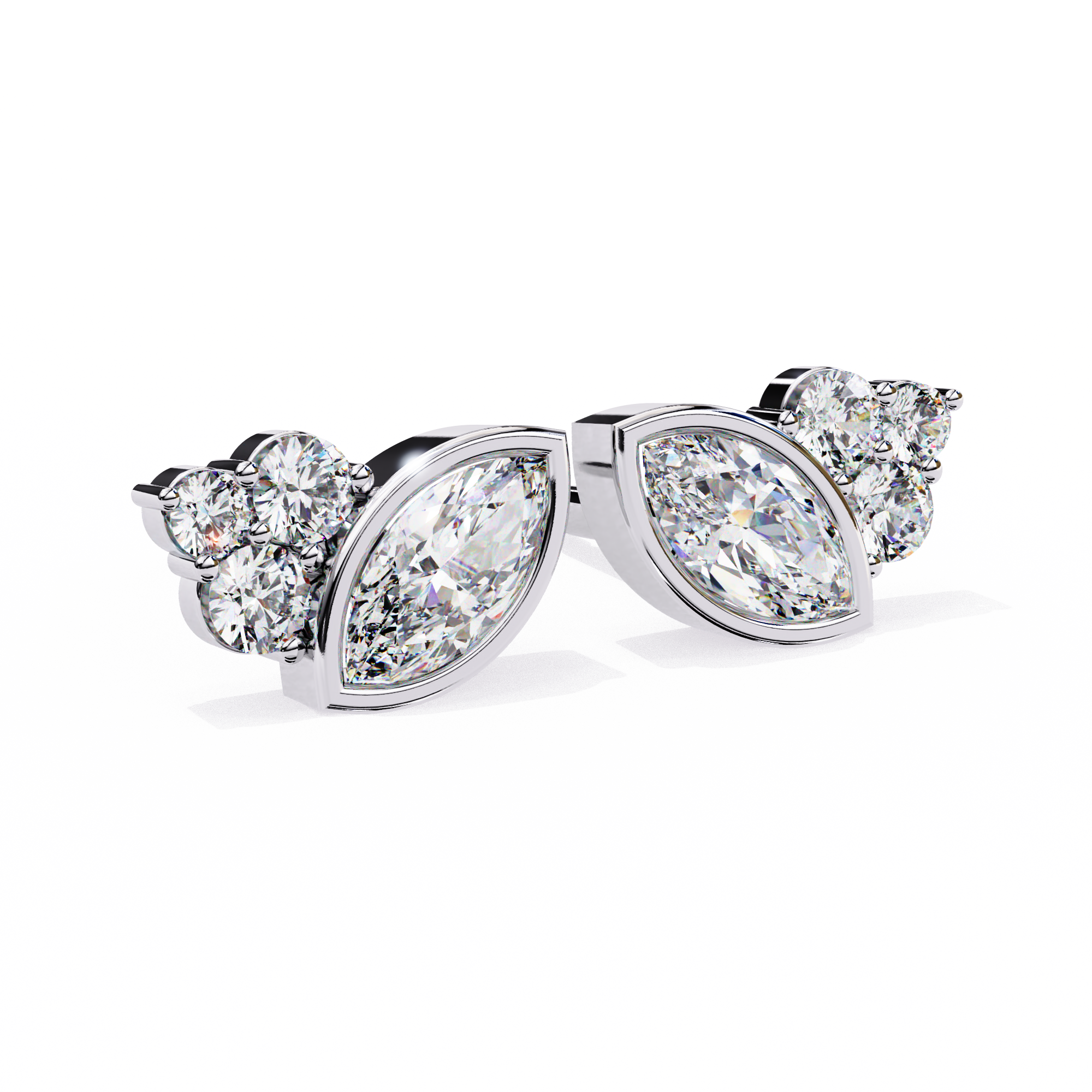 Marquise Bloom Diamond Stud Earrings