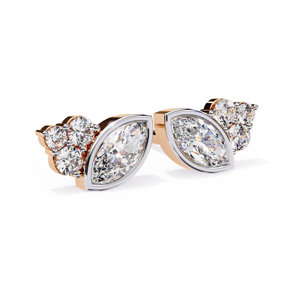 Marquise Bloom Diamond Stud Earrings