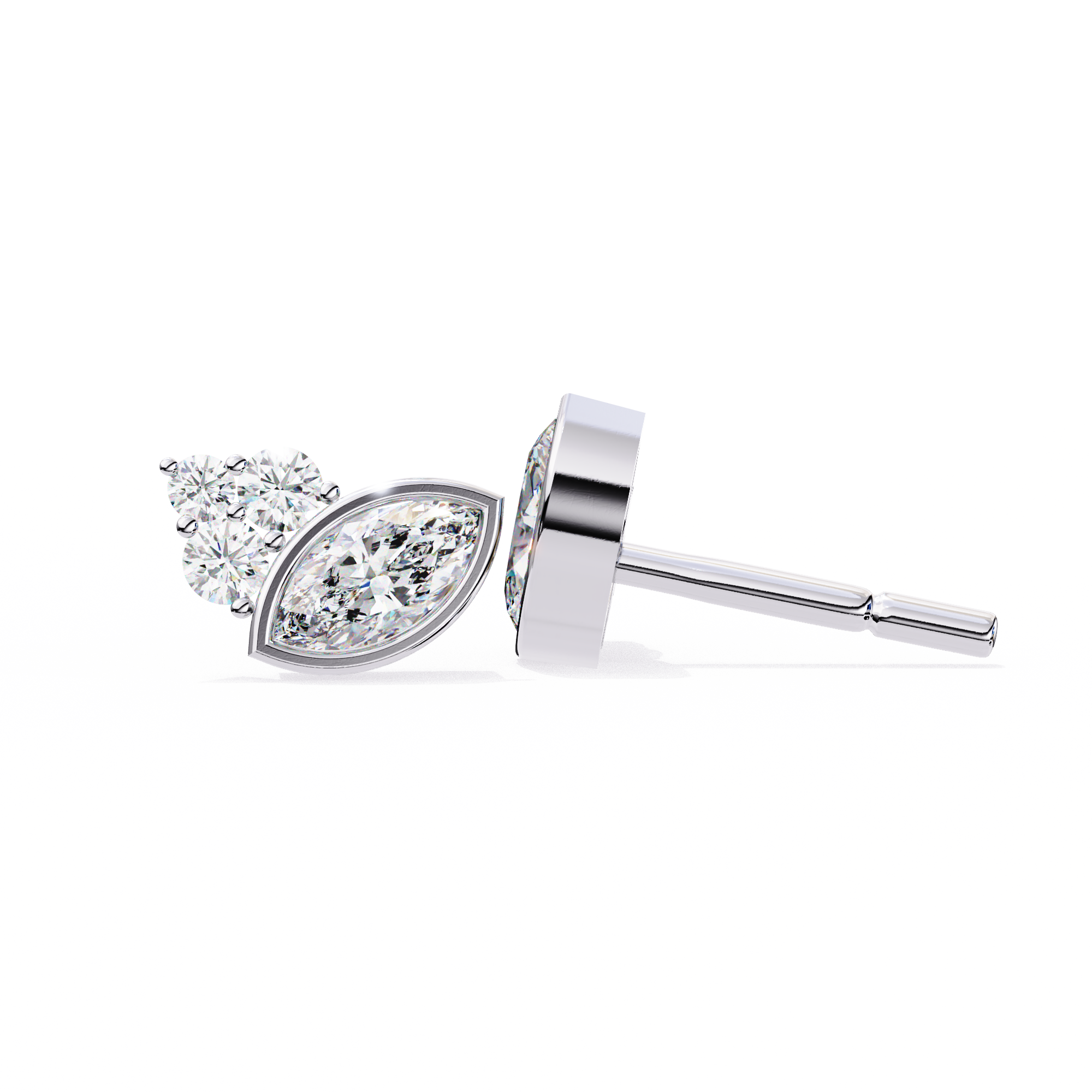 Marquise Bloom Diamond Stud Earrings