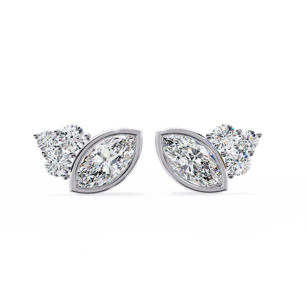 Marquise Bloom Diamond Stud Earrings