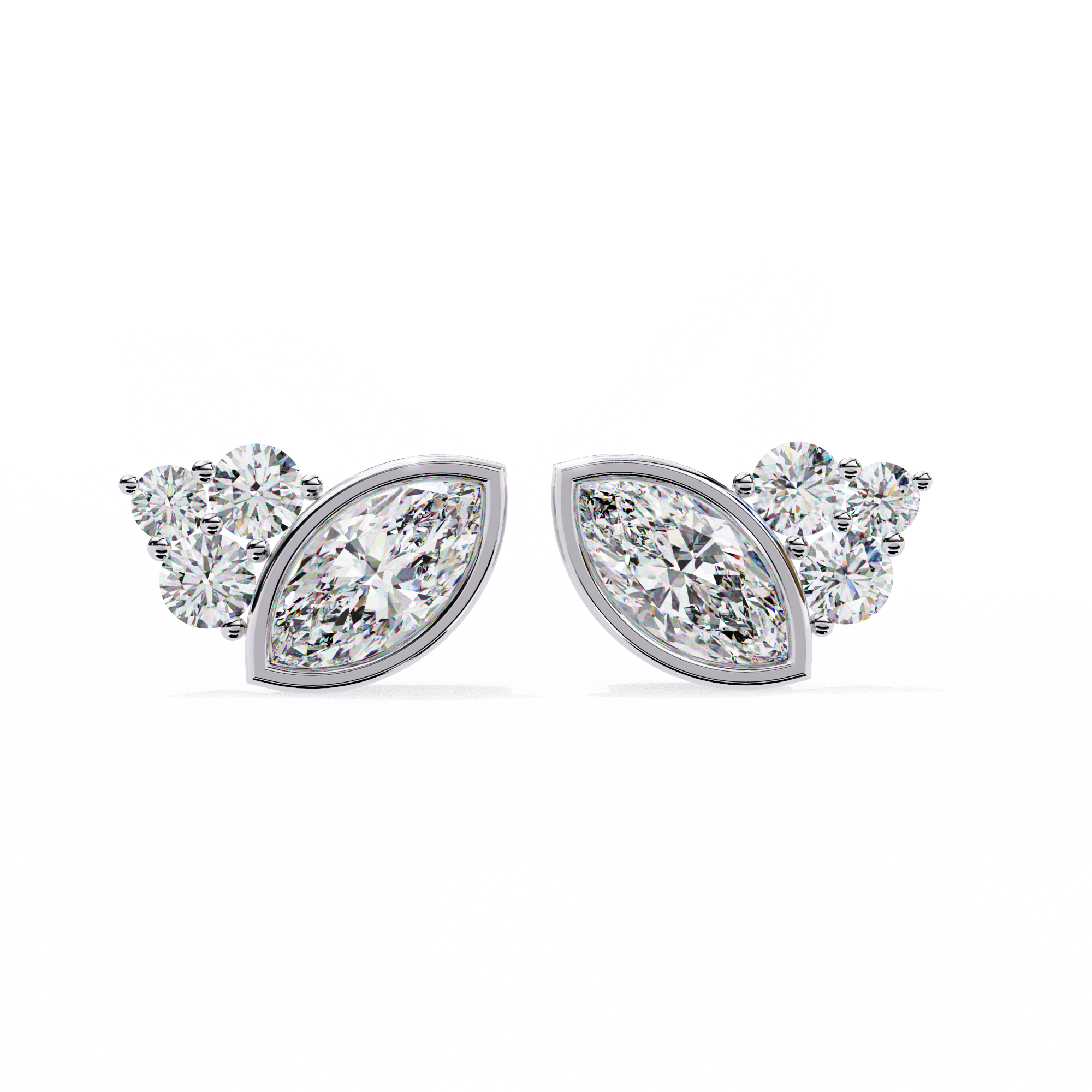 Marquise Bloom Diamond Stud Earrings