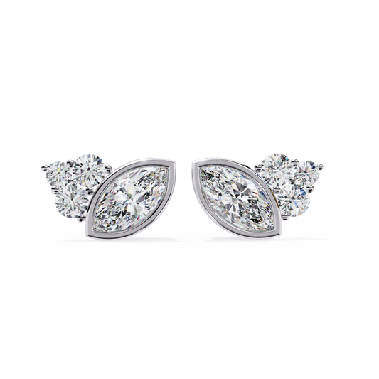 Marquise Bloom Diamond Stud Earrings
