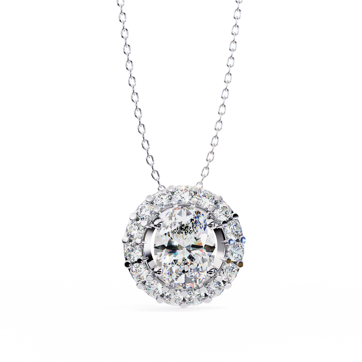The Aurelia Oval Diamond Pendant