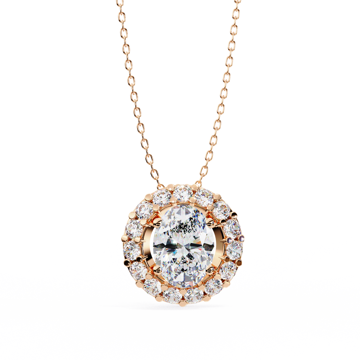 The Aurelia Oval Diamond Pendant