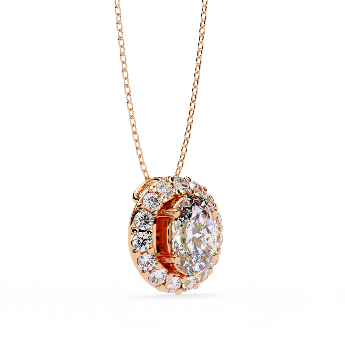 The Aurelia Oval Diamond Pendant