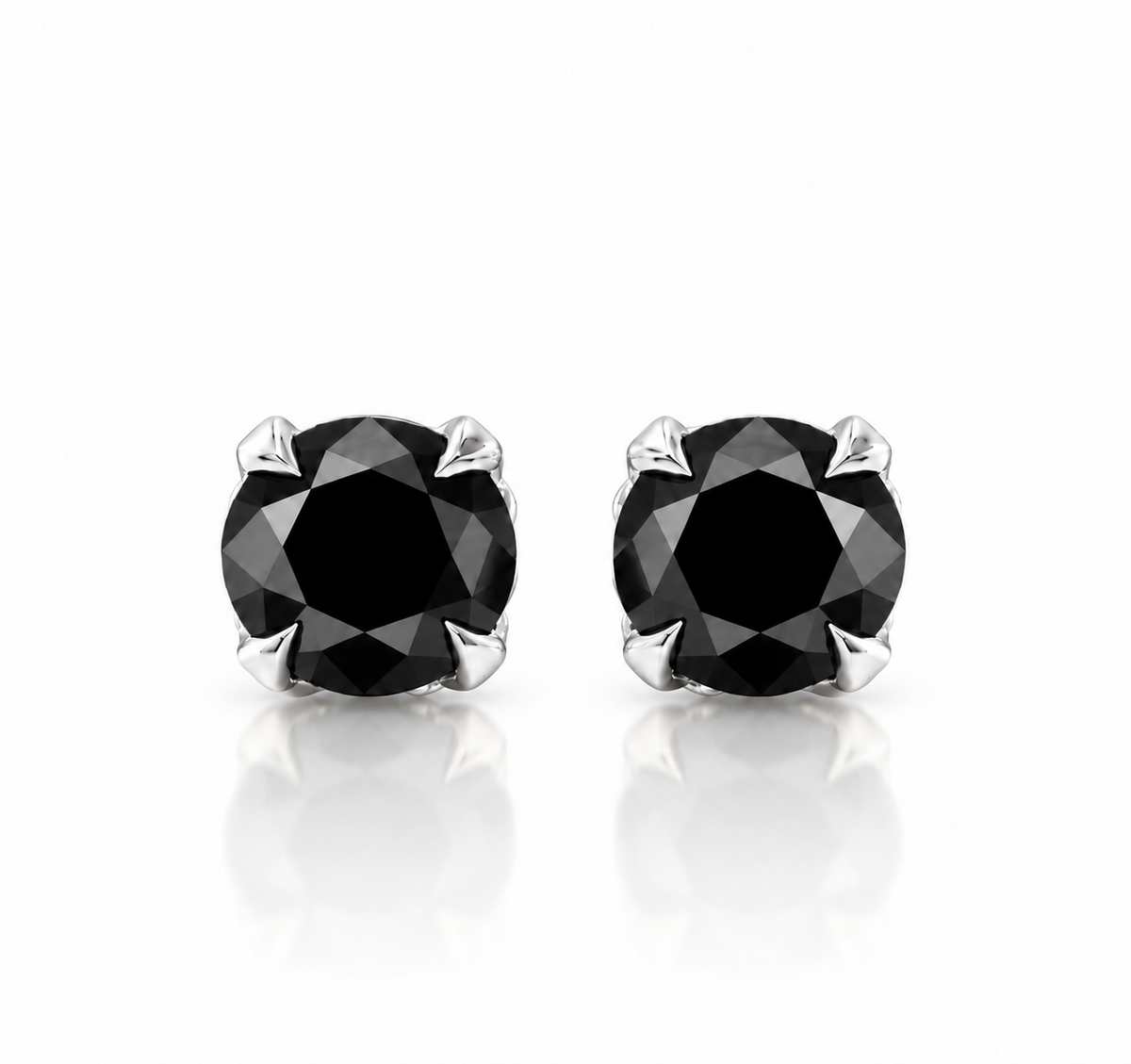 ÉCLAT NOIR — Natural Black Diamond Stud Earrings