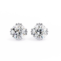Radiant Bloom Solitaire Stud Earrings