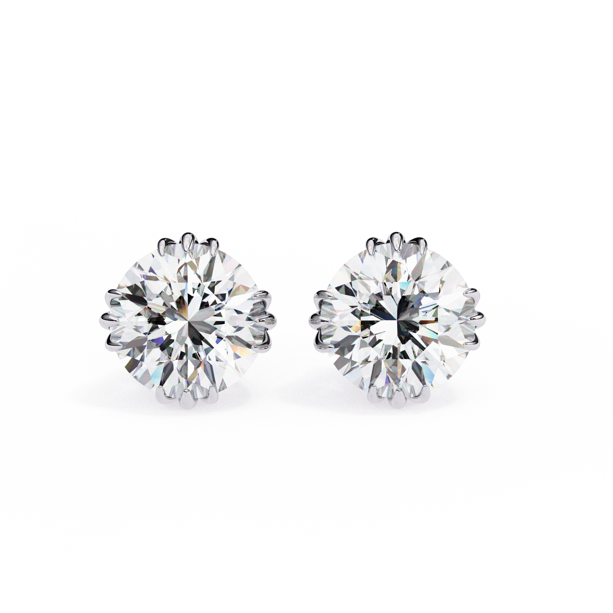 Radiant Bloom Solitaire Stud Earrings