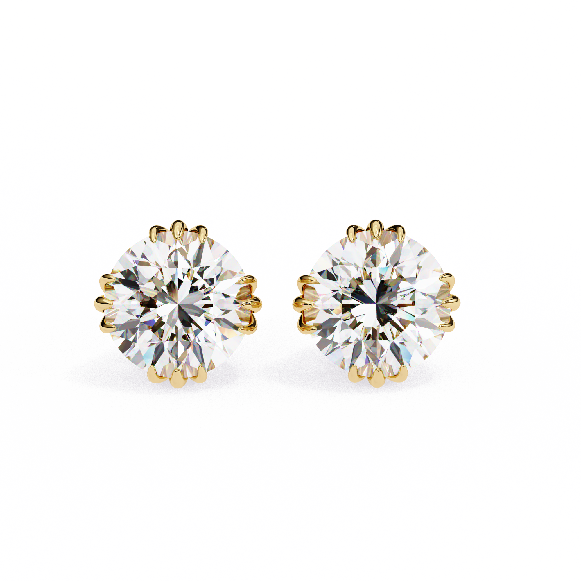 Radiant Bloom Solitaire Stud Earrings