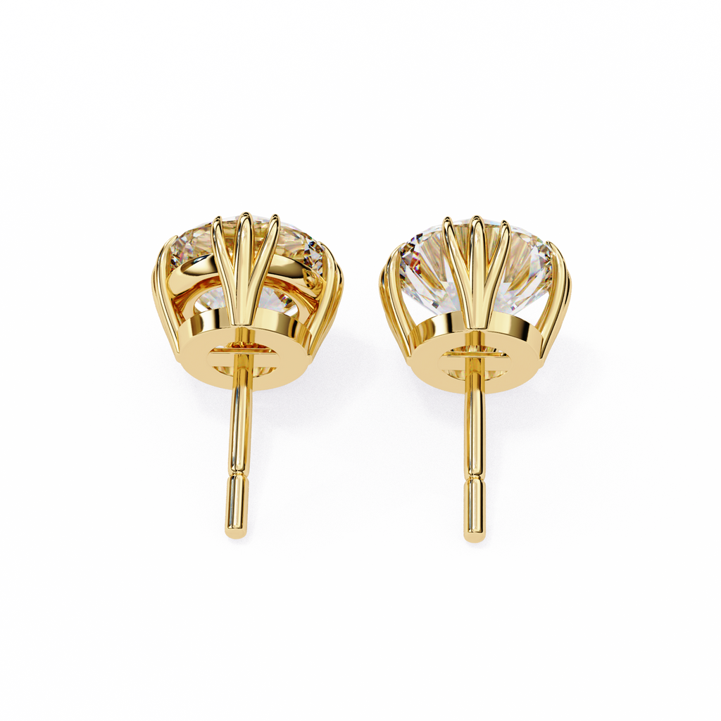 Radiant Bloom Solitaire Stud Earrings