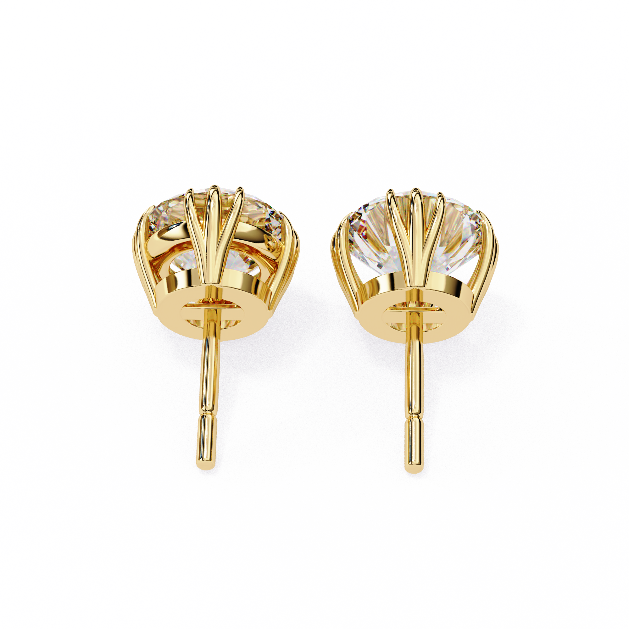 Radiant Bloom Solitaire Stud Earrings