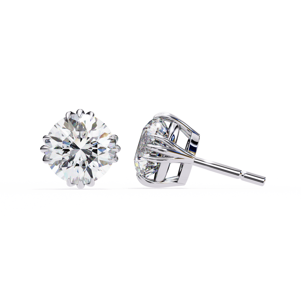Radiant Bloom Solitaire Stud Earrings
