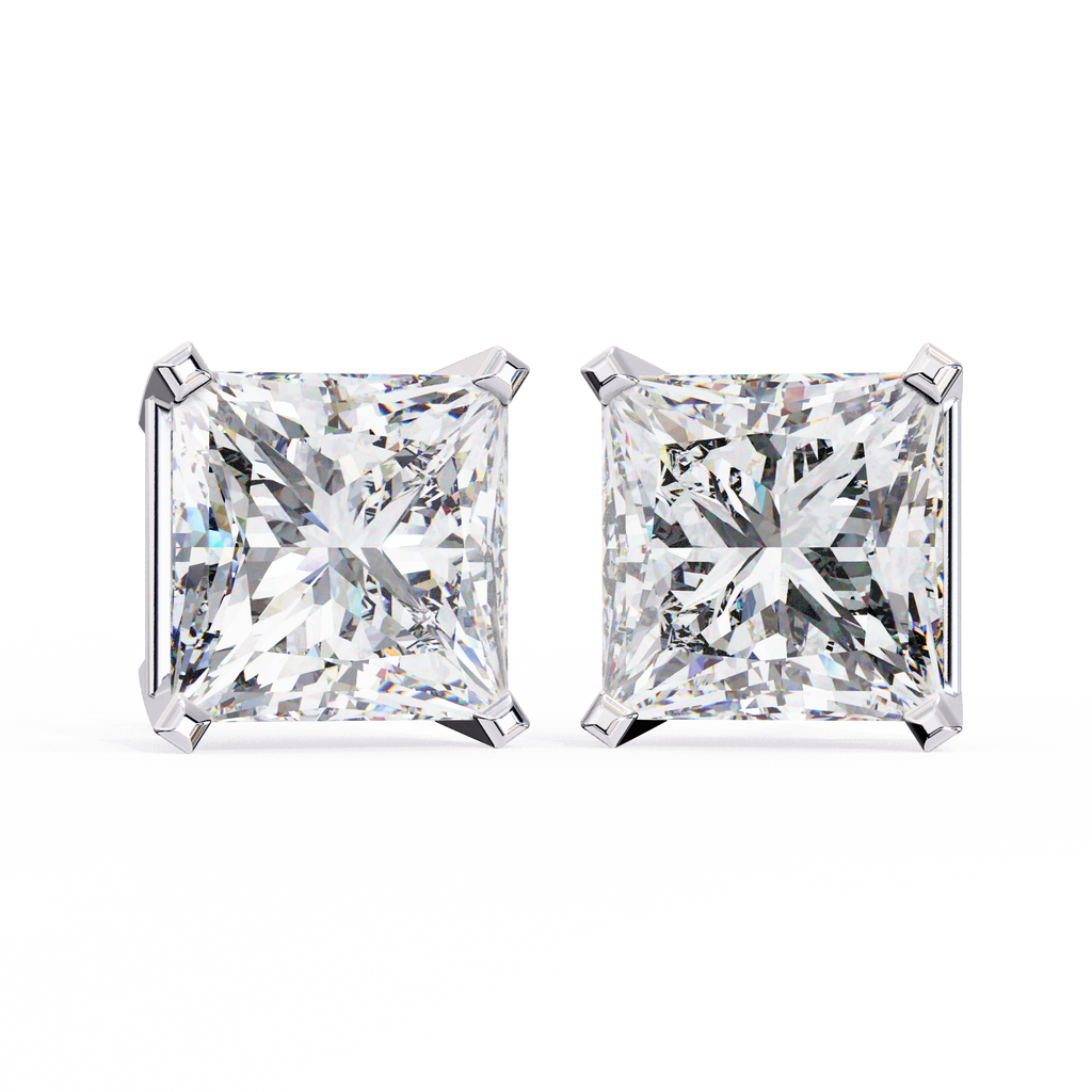 Radiant Princess Cut Stud Earrings