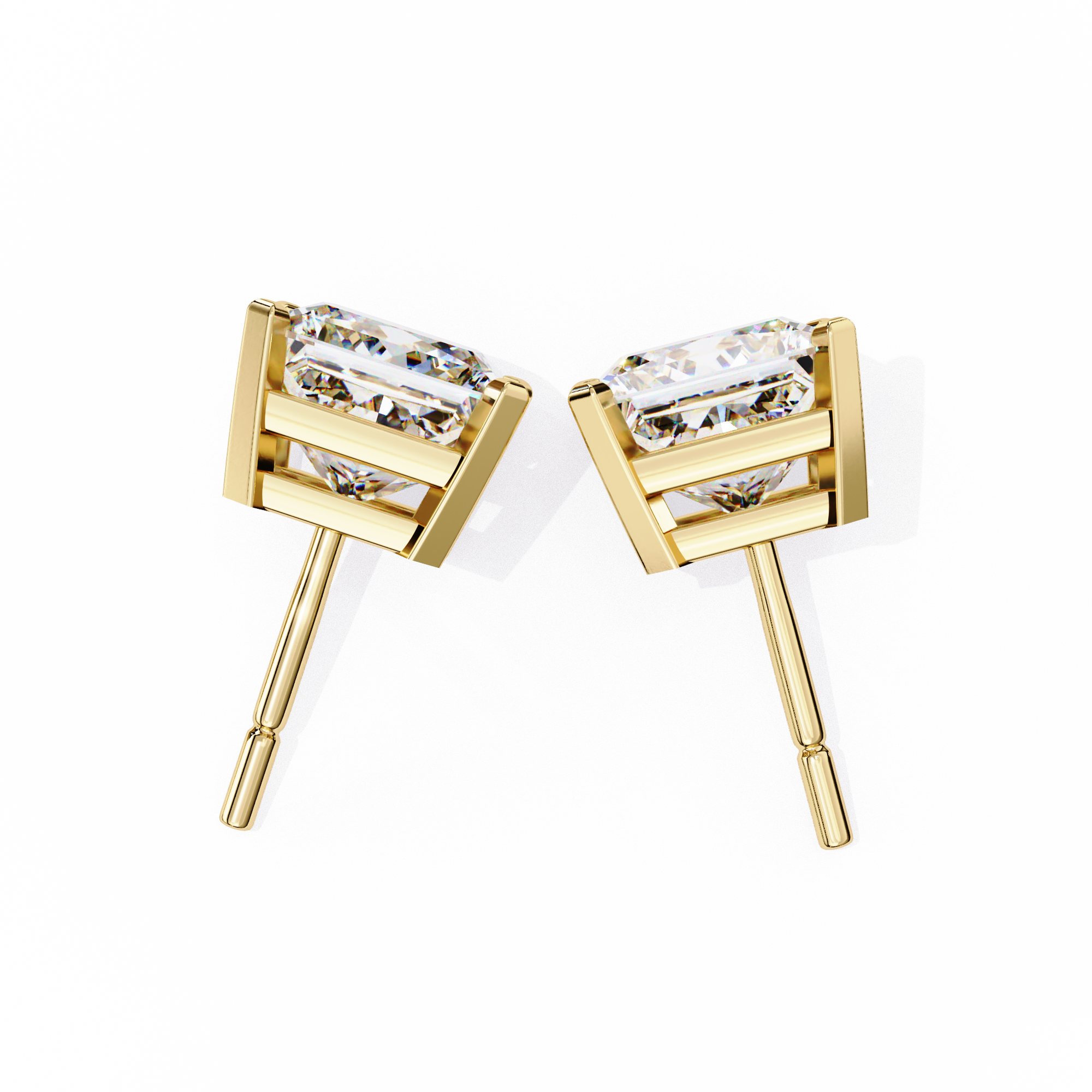 Radiant Princess Cut Stud Earrings