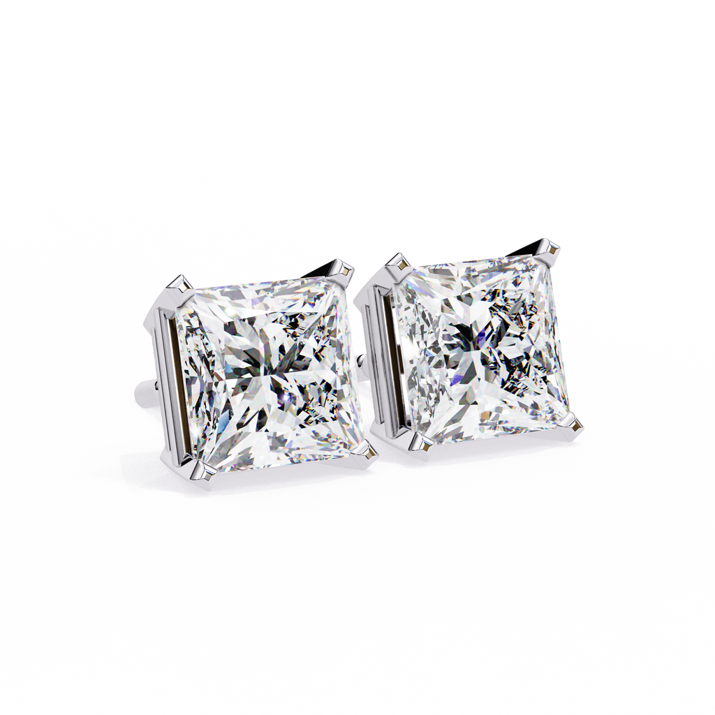 Radiant Princess Cut Stud Earrings